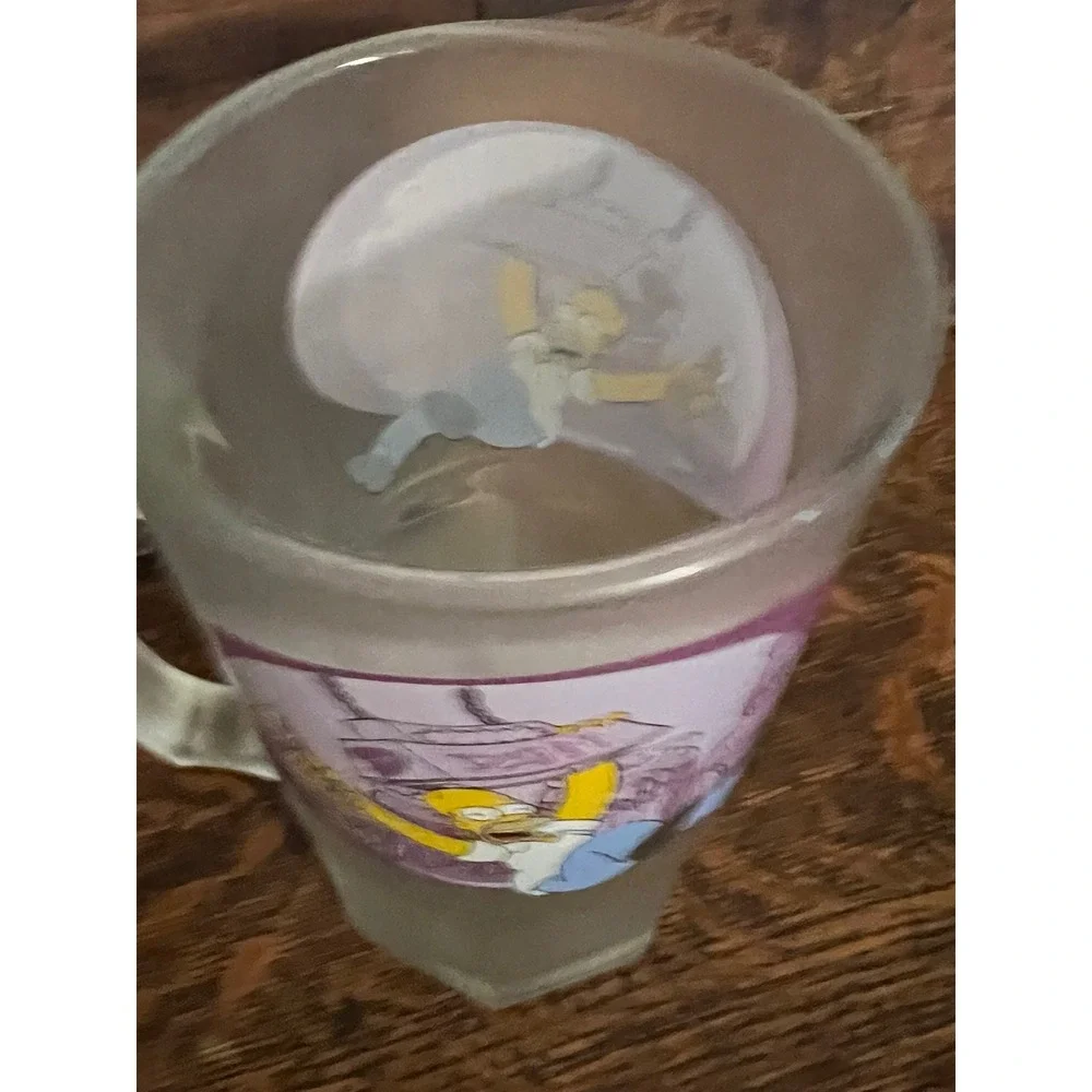 Vintage 2001 The Simpsons Homer Duff Beer Frosted Glass Stein Mug Matt Groening